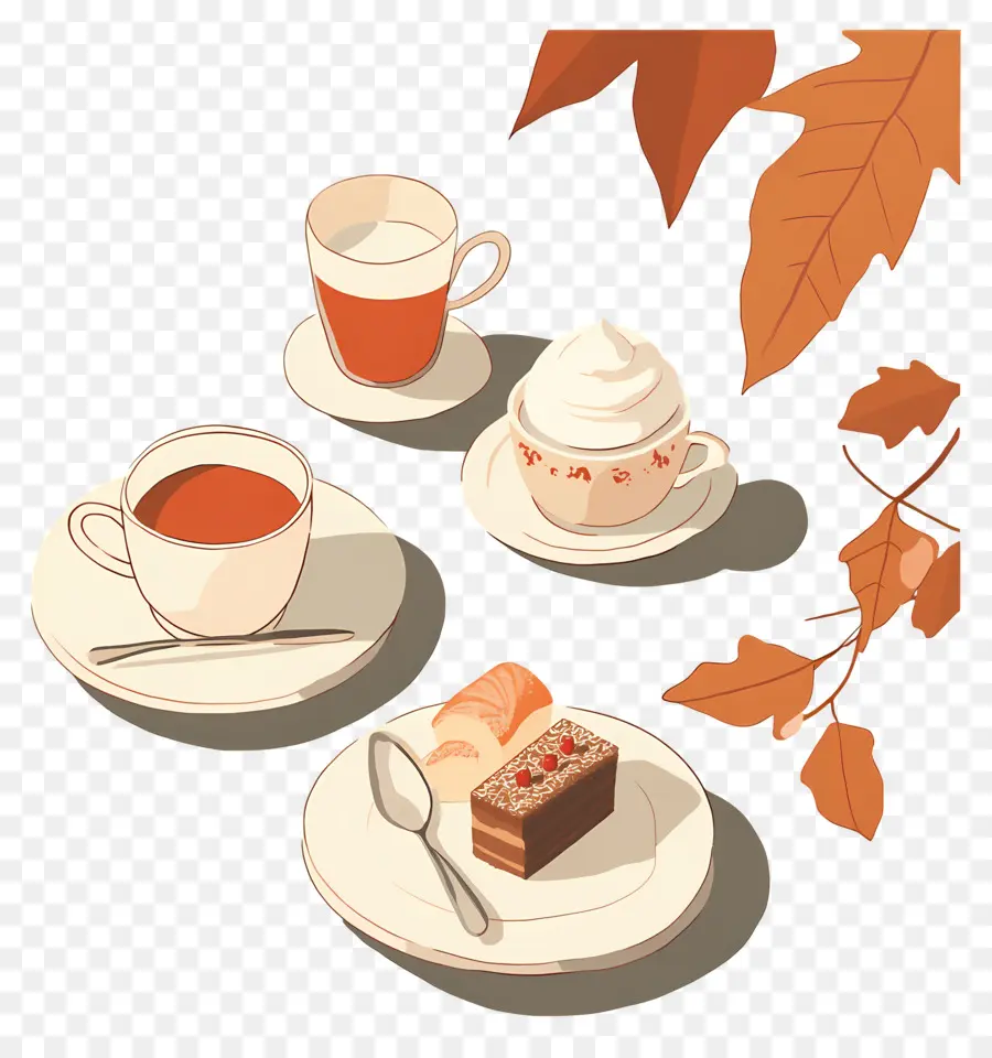 Té De La Tarde De Otoño，Juego De Té De Otoño PNG