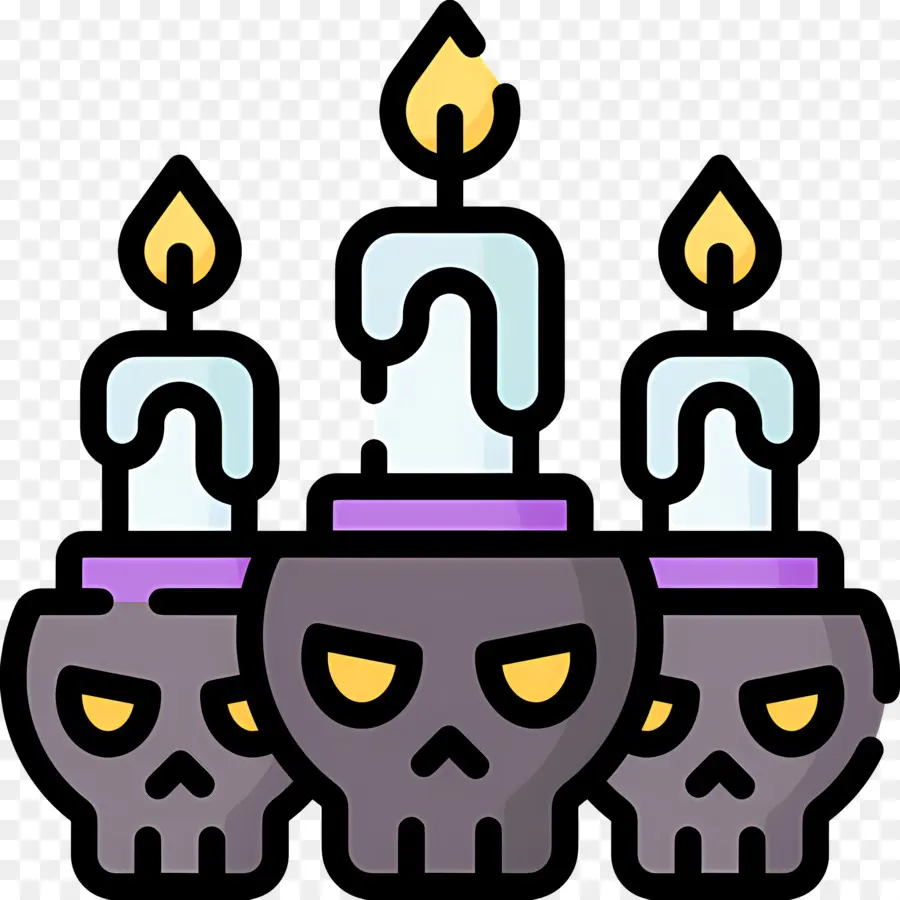 Velas De Halloween，Velas De Calavera PNG