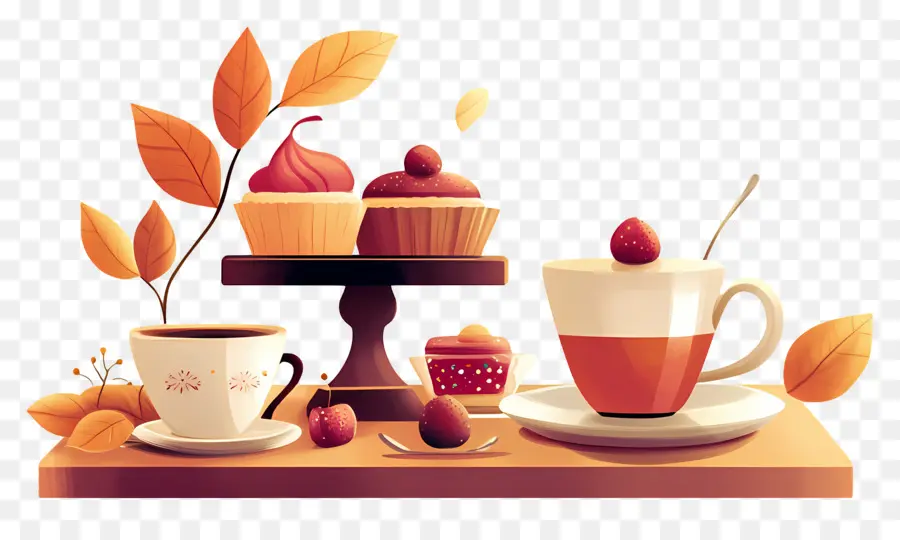 Té De La Tarde De Otoño，Juego De Té De Otoño PNG