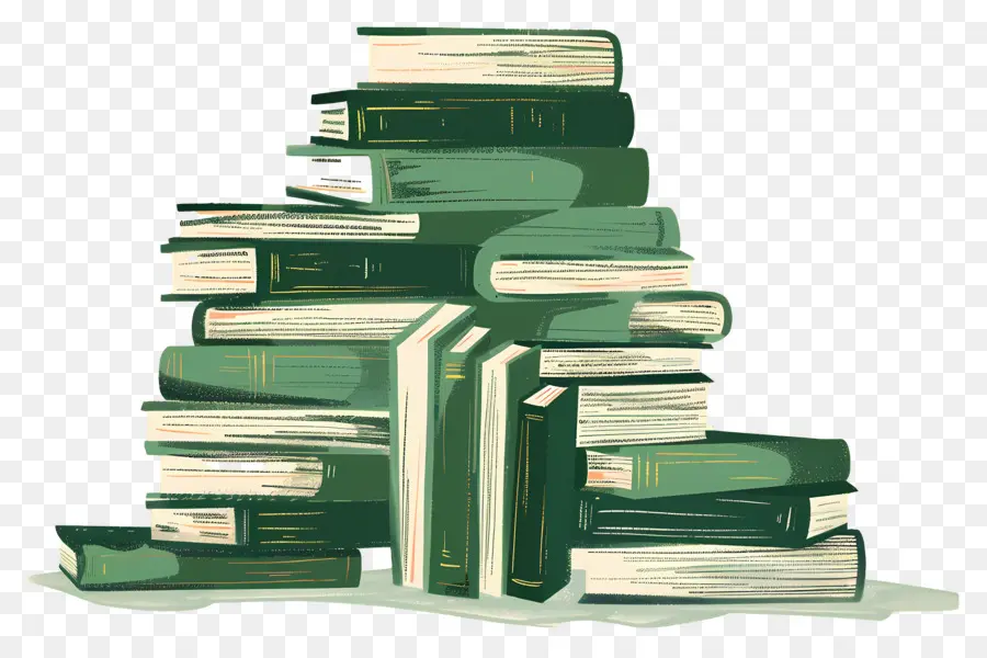 Libros Verdes，Pila De Libros PNG