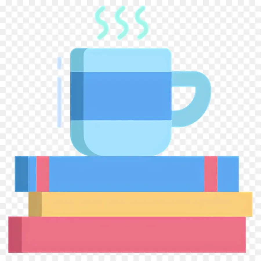 Libro Y Cafe，Taza Azul Y Libros PNG