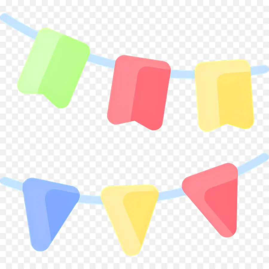 Empavesado De Cumpleaños，Banderas Coloridas PNG