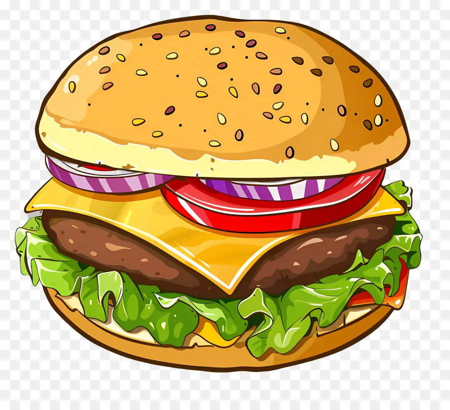 Hamburguesa Animada，Hamburguesa Con Queso PNG