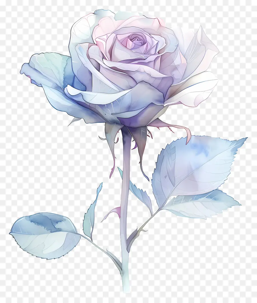 Rosa Acuarela，Rosa Azul PNG