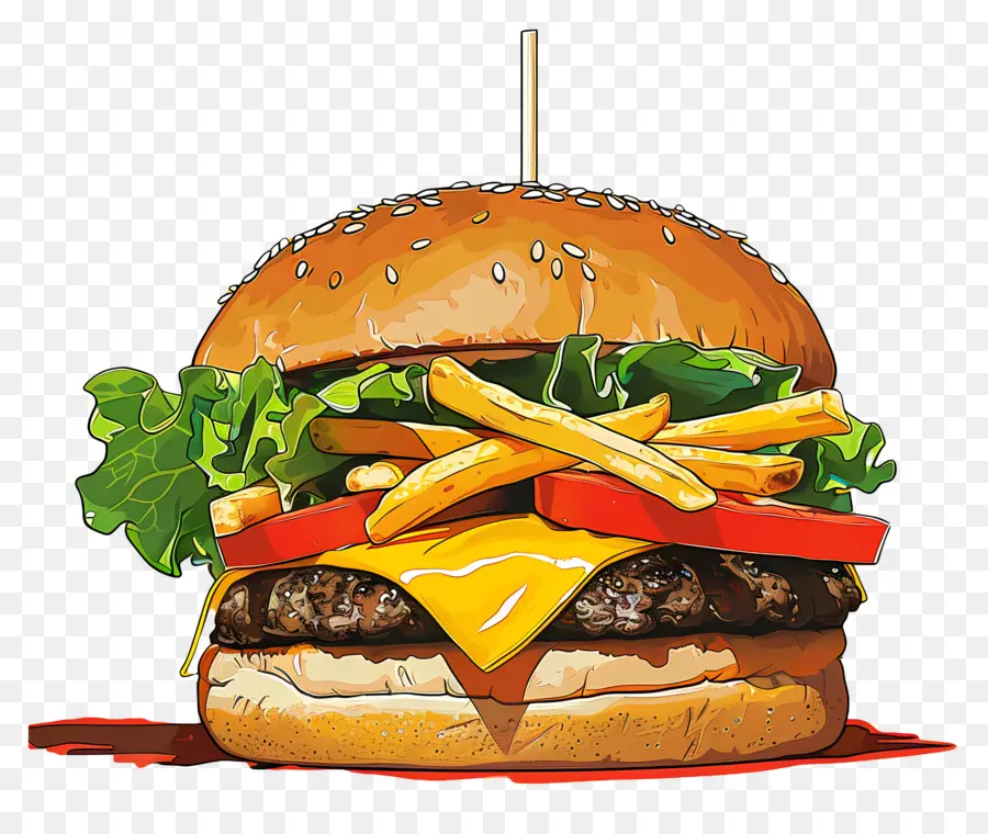 Hamburguesa Animada，Hamburguesa Con Queso PNG