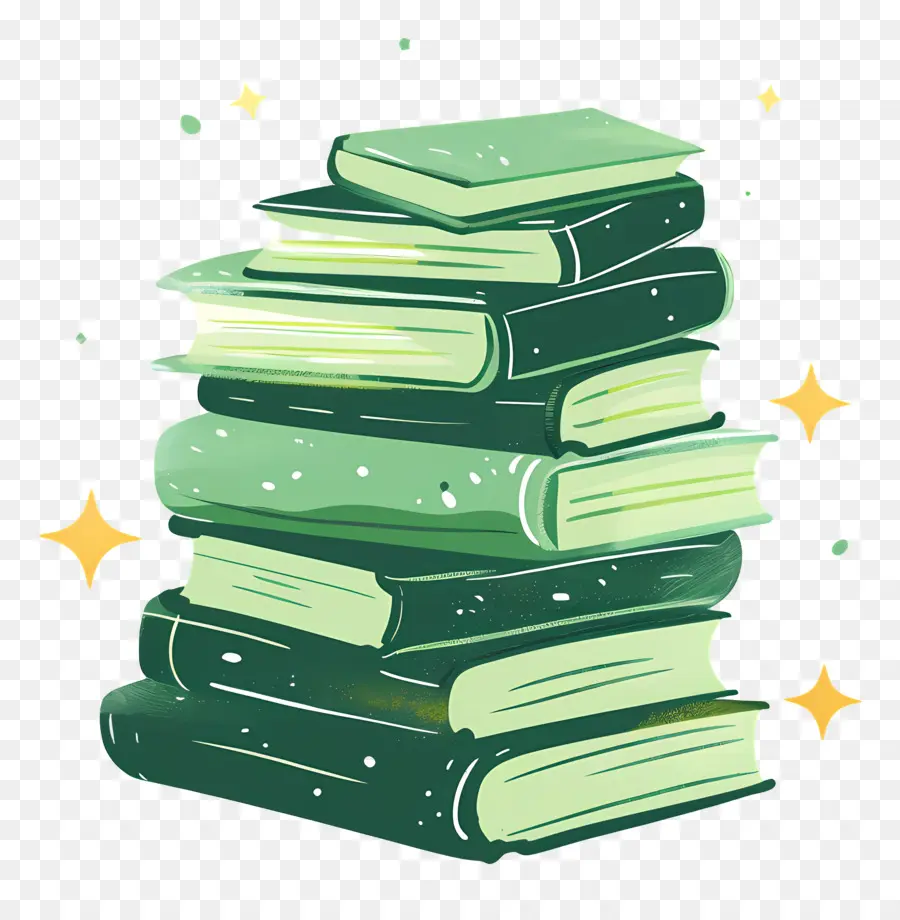 Libros Verdes，Pila De Libros PNG