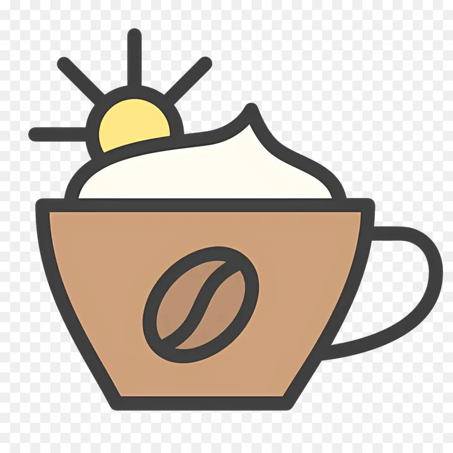 Café Capuchino，Taza De Café Con Sol PNG