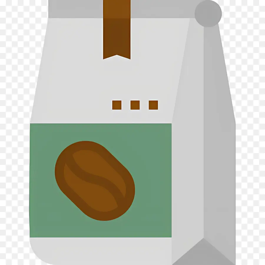 Bolsa De Café，Bolsa De Café Gris Y Verde PNG