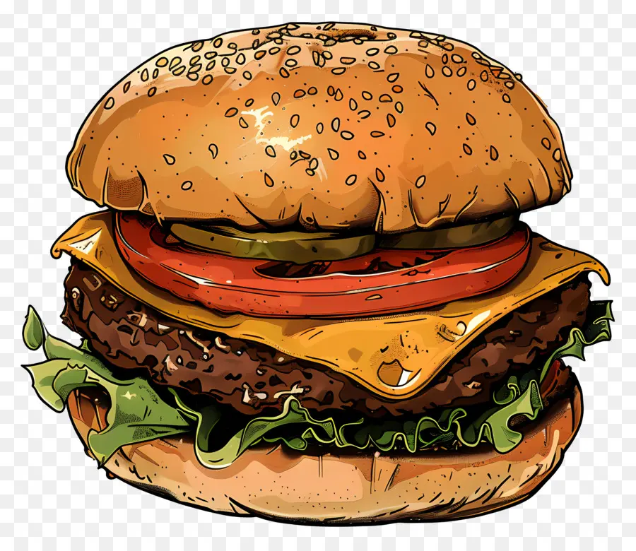 Hamburguesa Animada，Hamburguesa Con Queso PNG