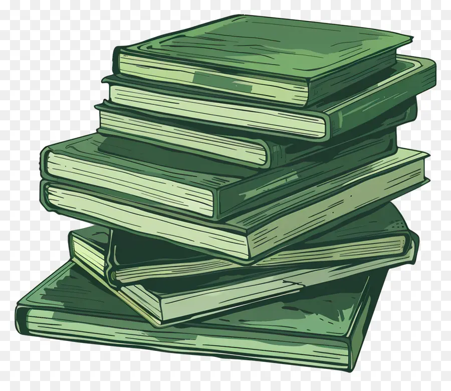 Libros Verde，Pila De Libros PNG