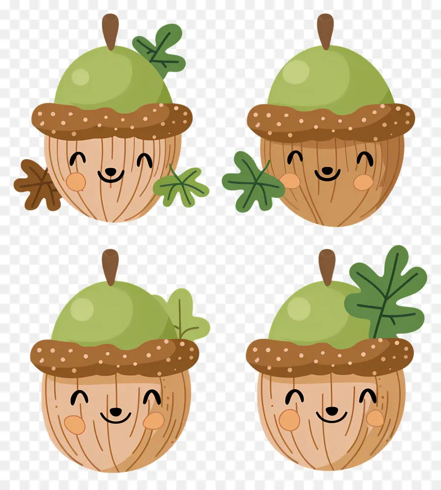 Bellotas De Dibujos Animados，Bellotas Felices PNG