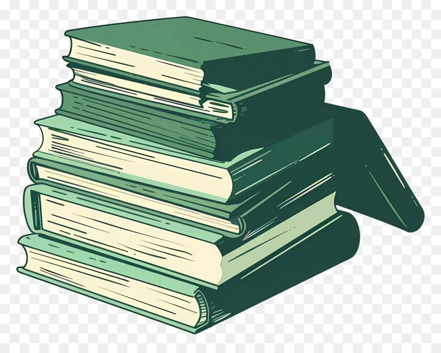 Libros Verdes，Pila De Libros PNG