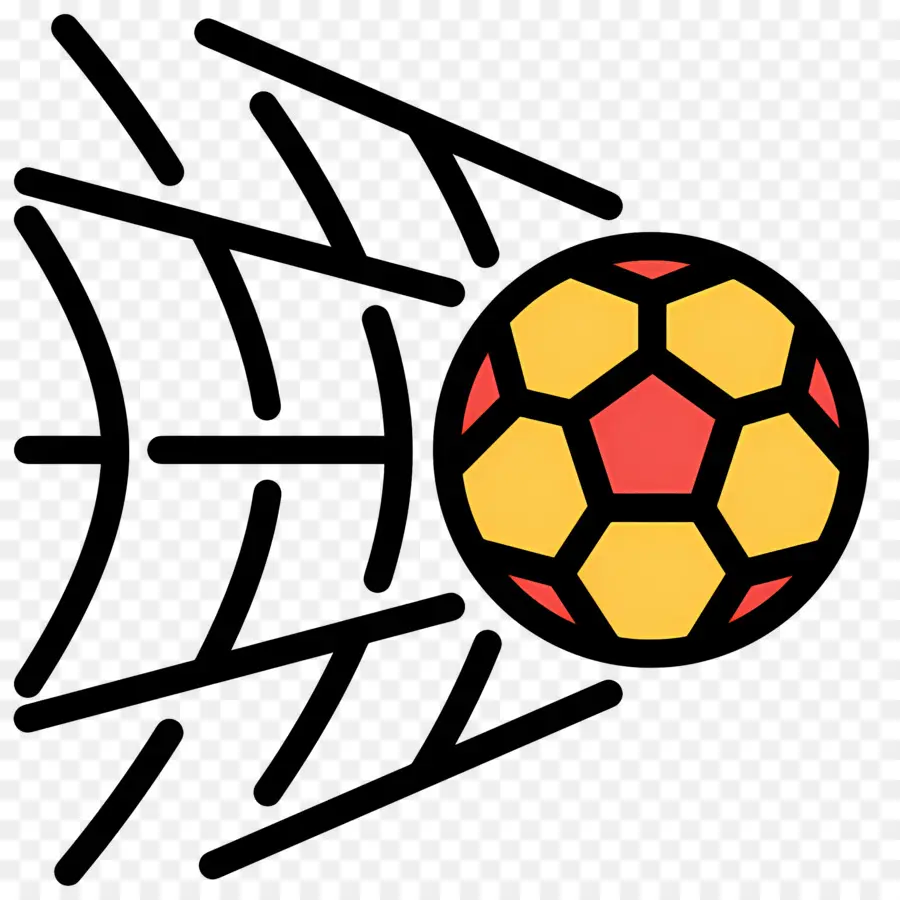 Portería De Futbol，Balón De Fútbol En Red PNG