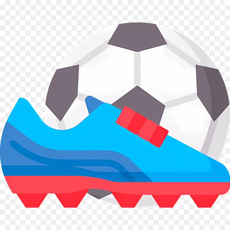 Botas De Futbol，Taco Azul Y Balón De Fútbol PNG