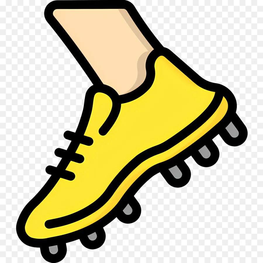 Botas De Futbol，Taco De Fútbol Amarillo A Pie PNG