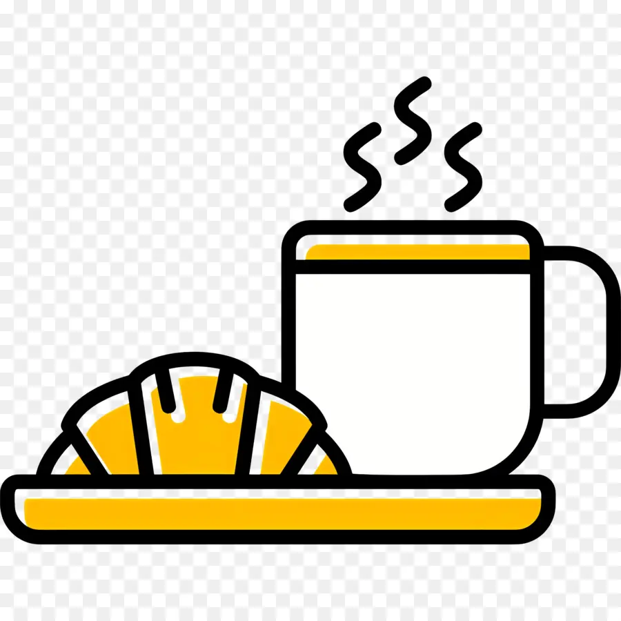 Desayuno Cafe，Café Y Croissant PNG