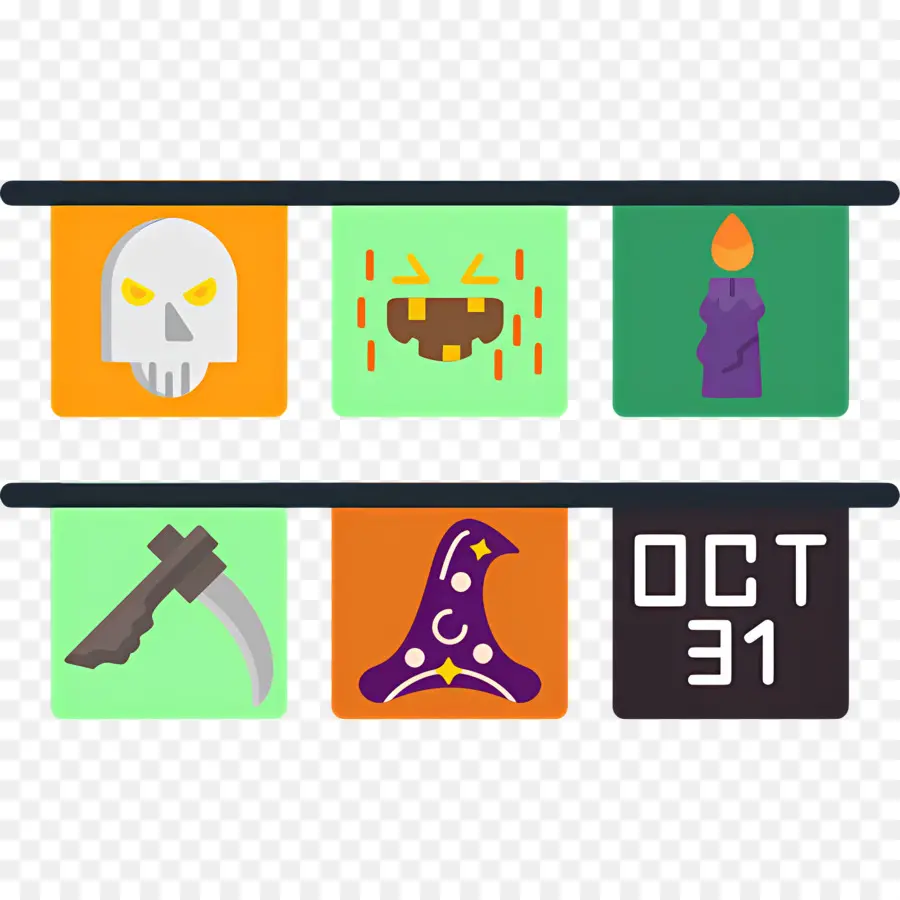 Empavesado De Halloween，Pancarta De Halloween PNG