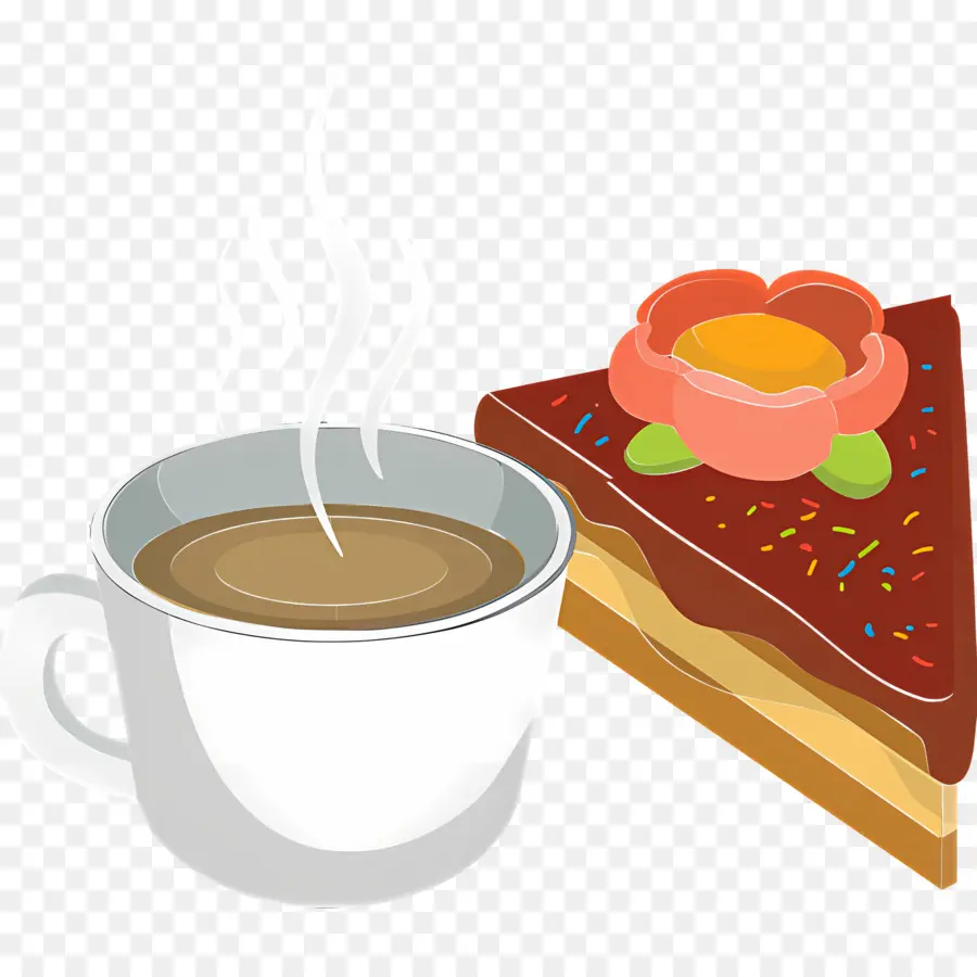 Desayuno Cafe，Café Y Pastel PNG