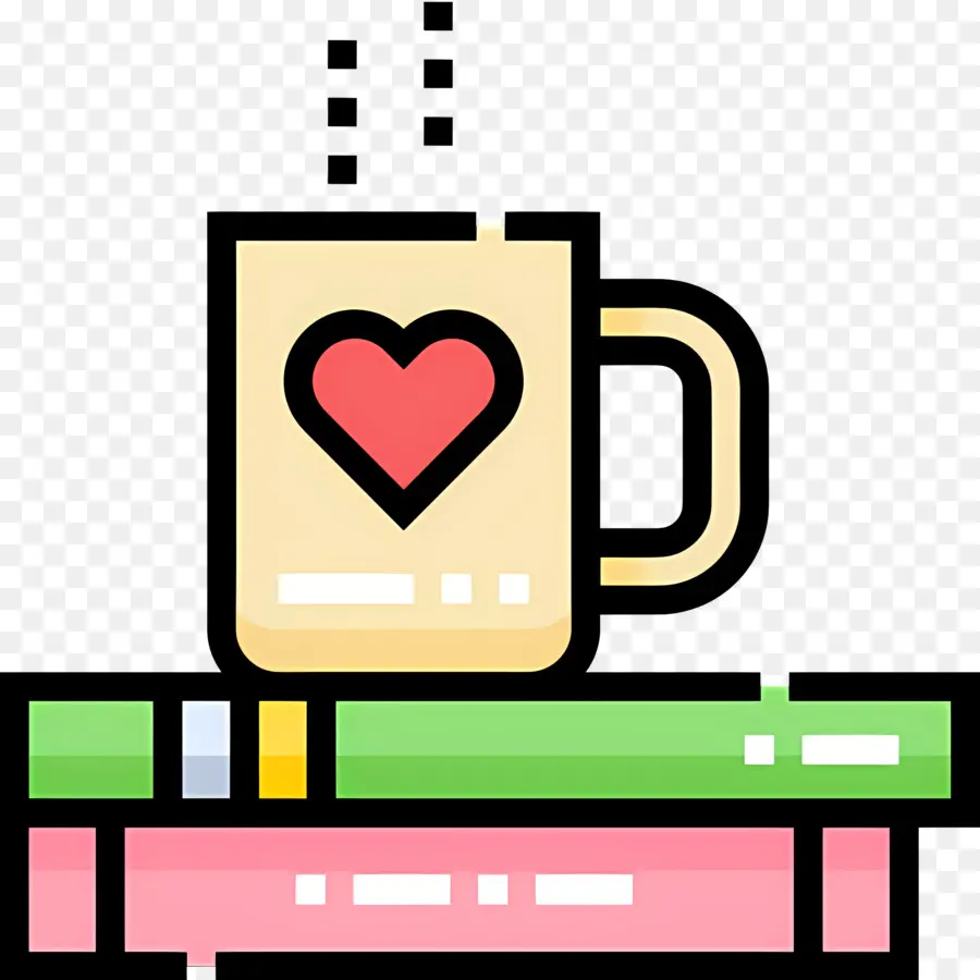 Libro Y Cafe，Taza Corazón Y Libros PNG