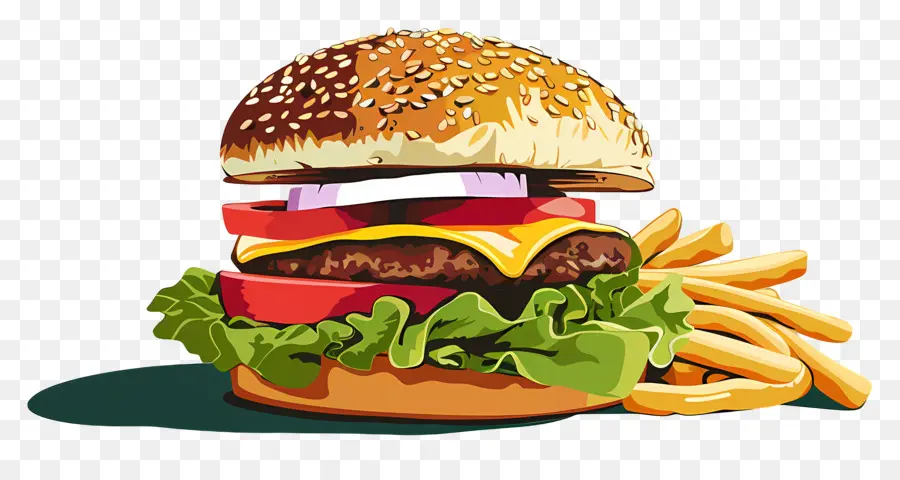 Hamburguesa Animada，Hamburguesa Con Queso PNG