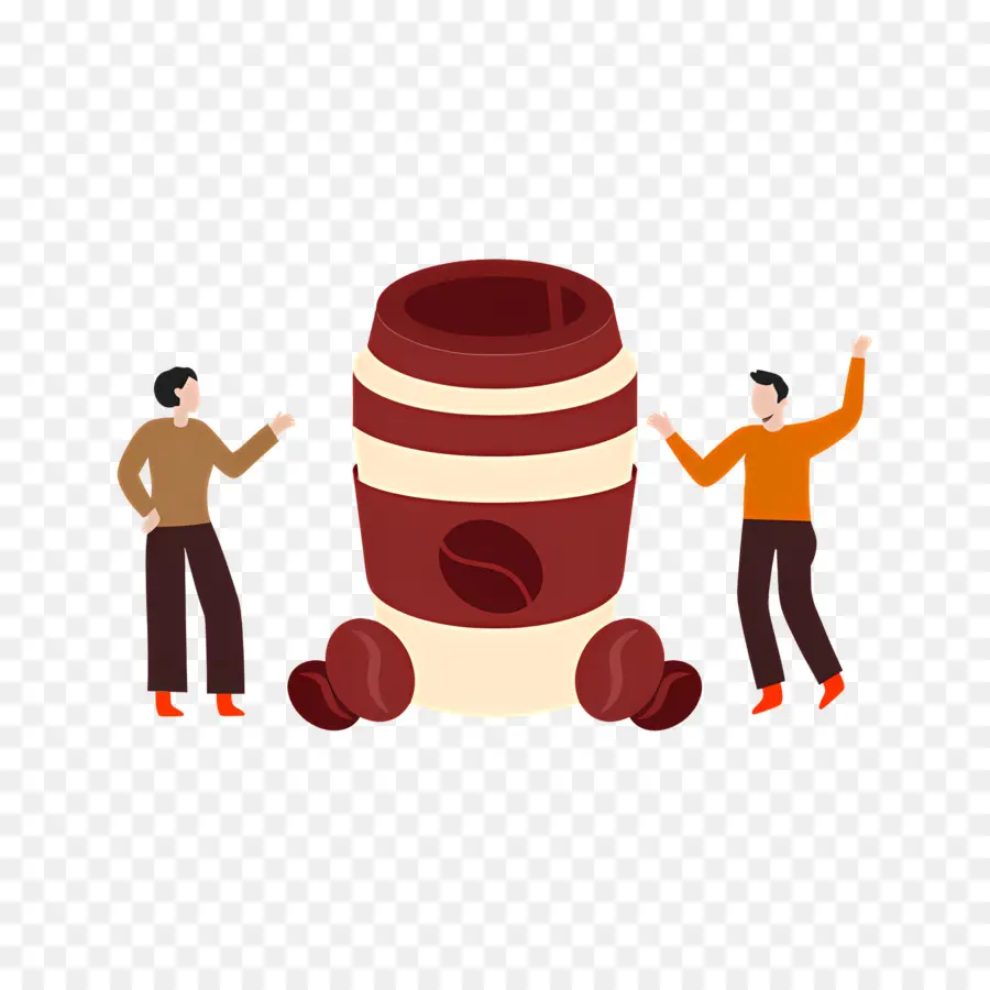 Chica De Cafe，Taza De Cafe Gigante PNG