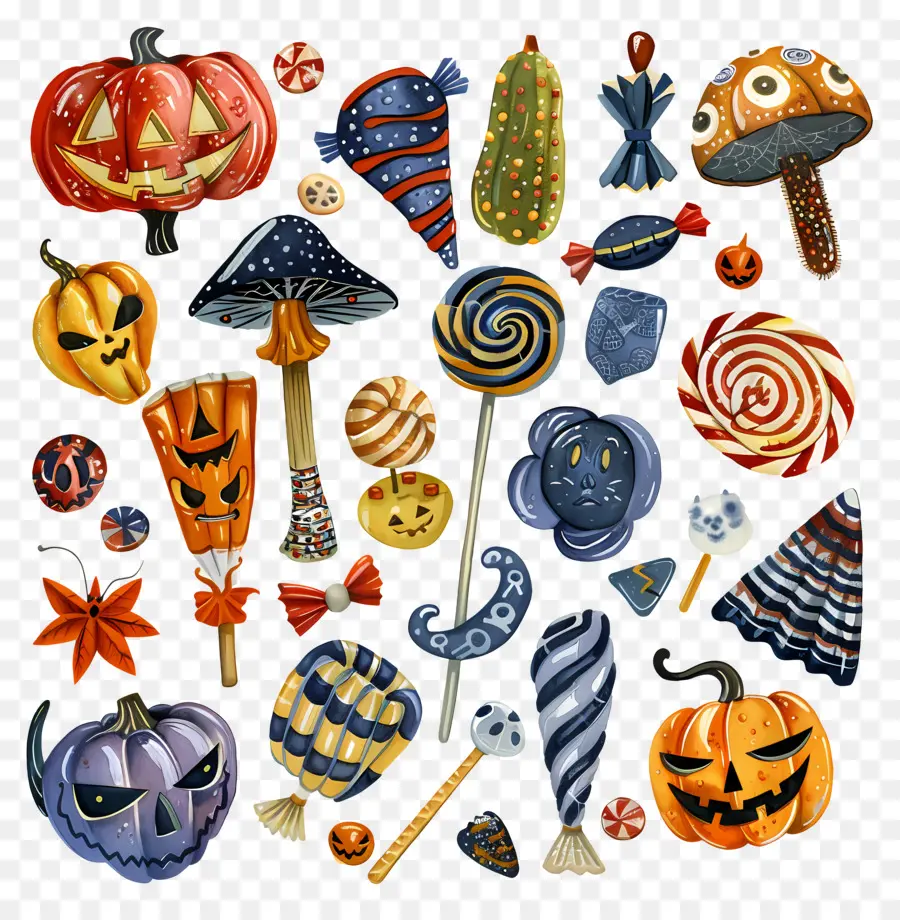 Fiesta De Halloween，Dulces De Halloween PNG