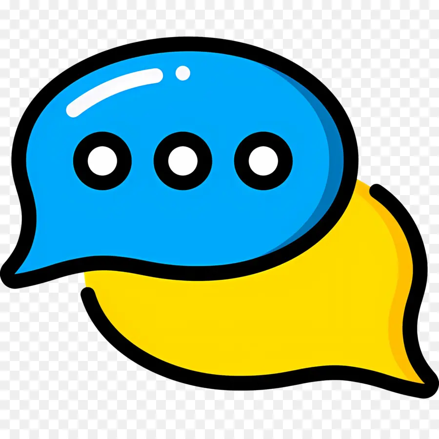 Cuadro De Chat，Burbujas De Discurso Azules Y Amarillas PNG