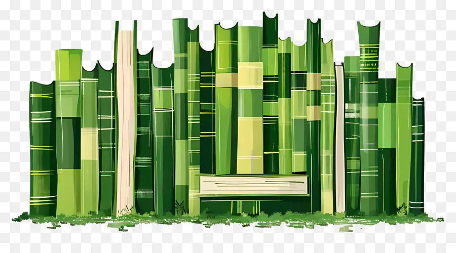 Libros Verde，Libros De Bambú PNG