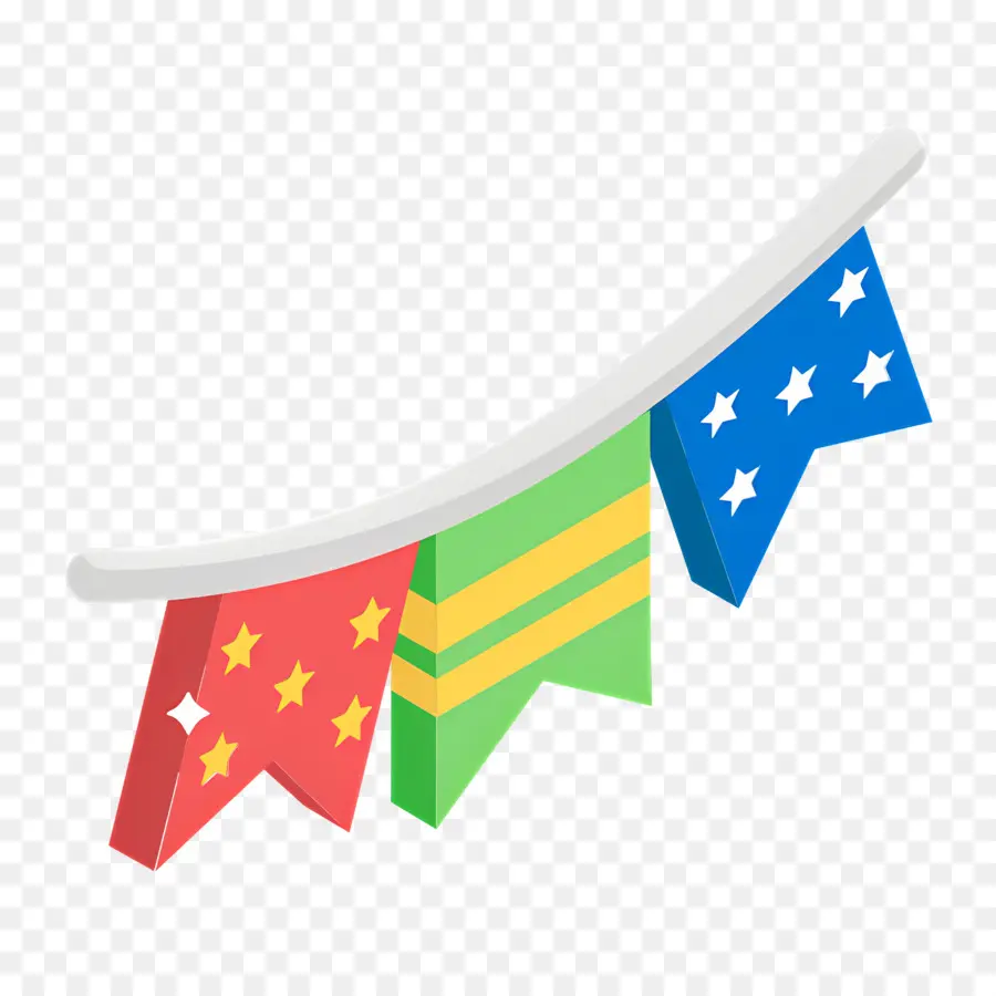 Empavesado De Cumpleaños，Banderas Coloridas PNG