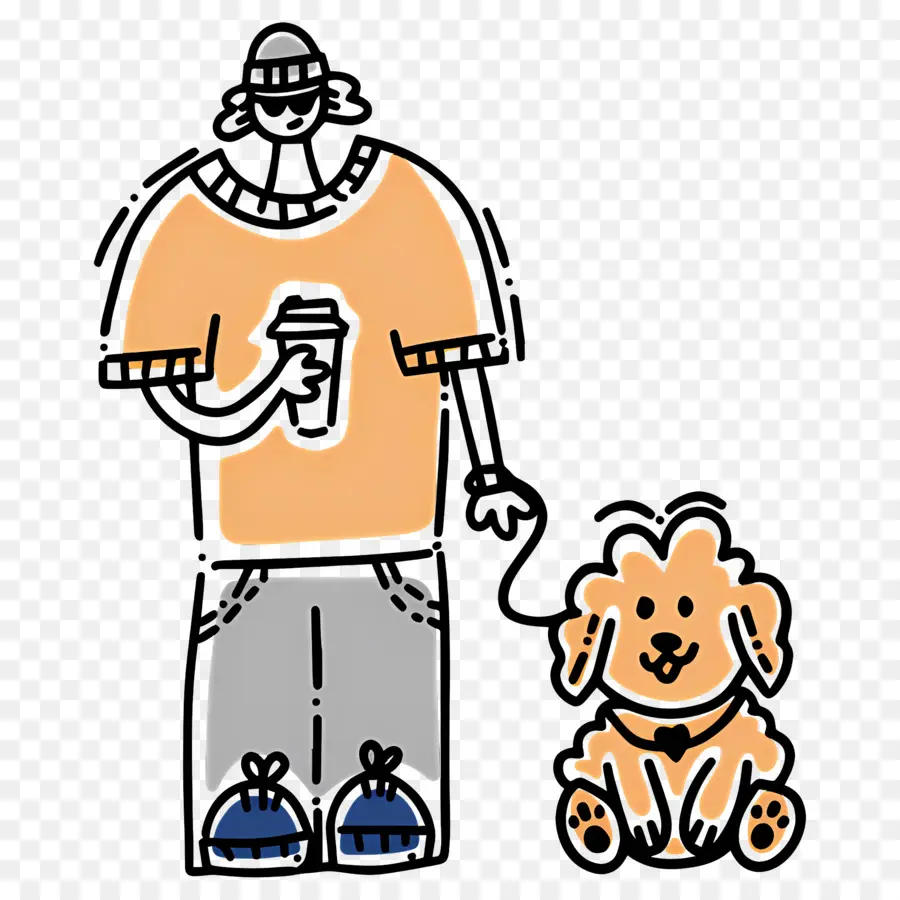 Chica De Cafe，Persona Con Perro PNG