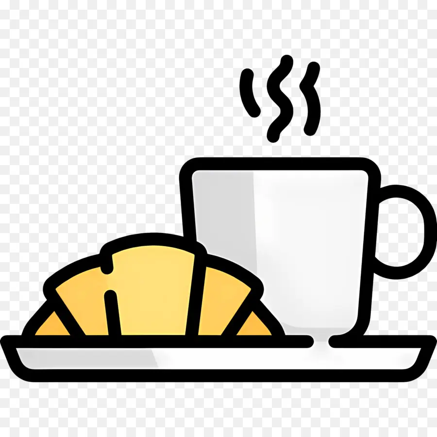 Desayuno Cafe，Café Y Croissant PNG