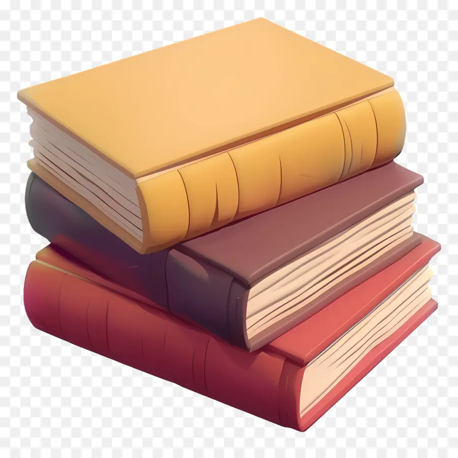 Libros Animados，Pila De Libros En Colores Pastel PNG