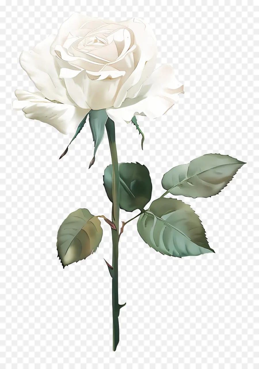 Rosa Acuarela，Rosa Blanca PNG