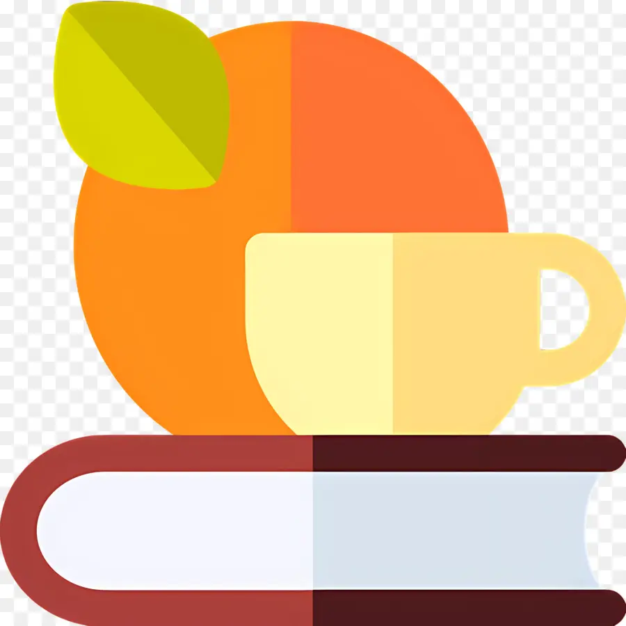 Libro Y Cafe，Naranja Y Libro PNG