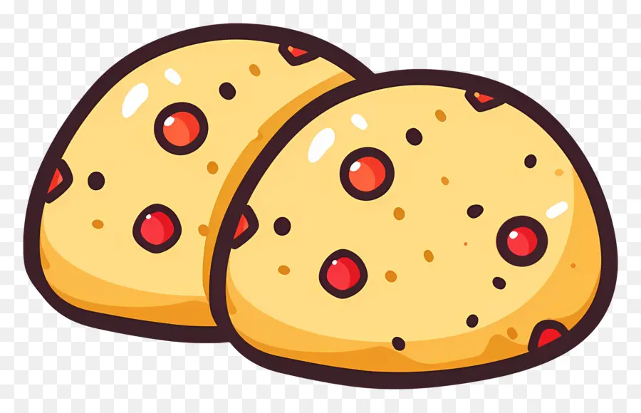 Galletas，Galletas Con Puntos Rojos PNG