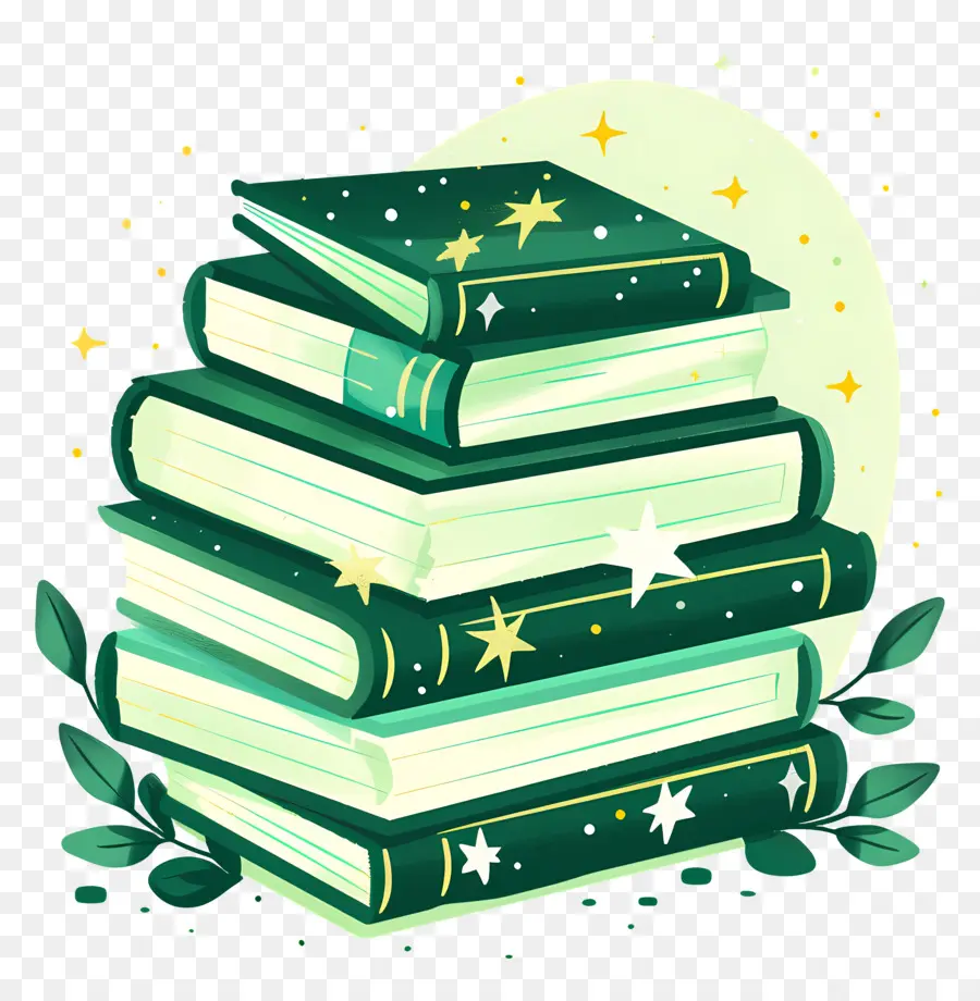 Libros Verdes，Pila De Libros PNG