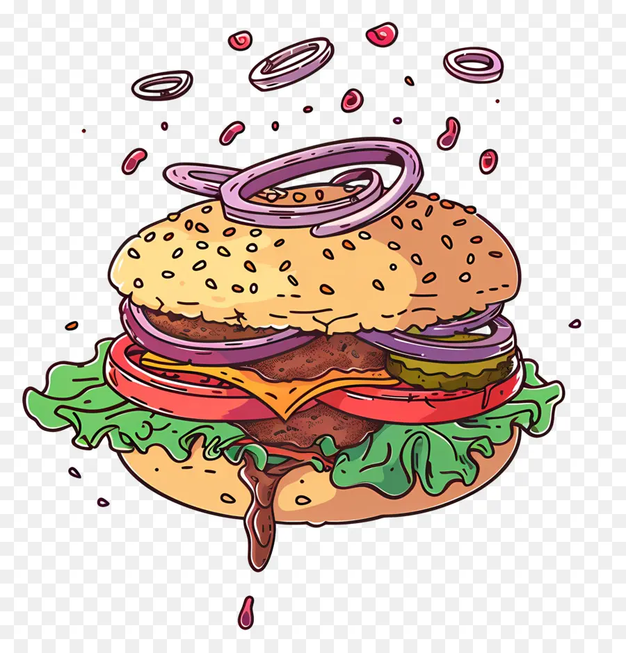 Hamburguesa Animada，Hamburguesa PNG