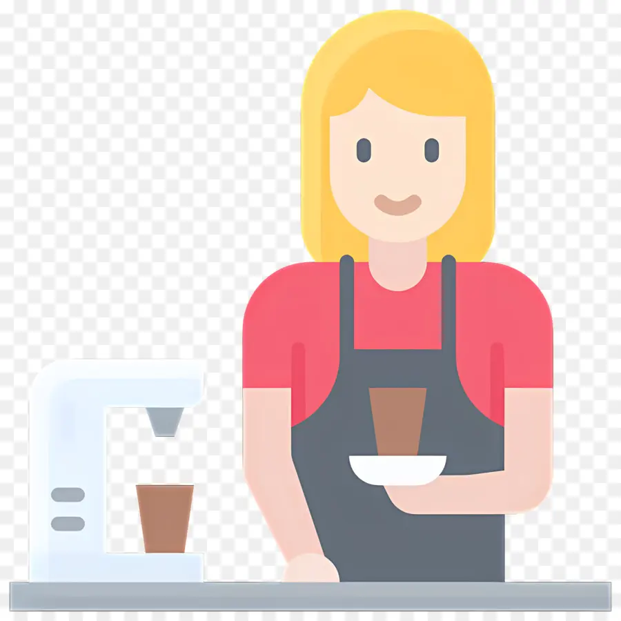 Chica De Cafe，Barista PNG