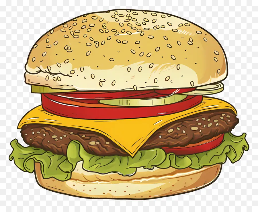 Hamburguesa Animada，Hamburguesa Con Queso PNG