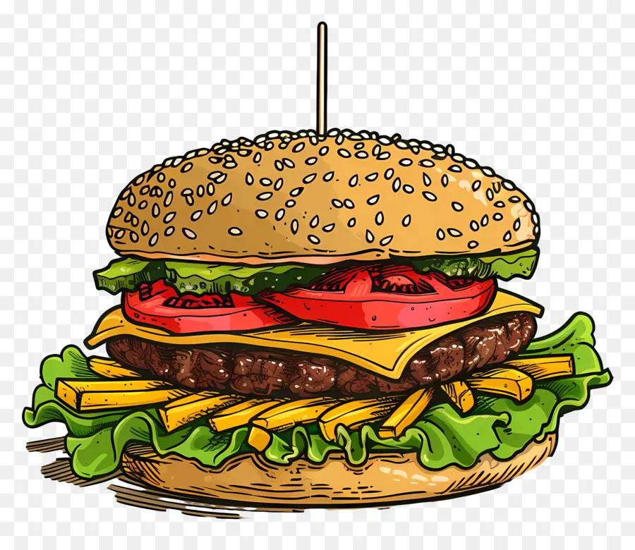 Hamburguesa Animada，Hamburguesa Con Queso PNG