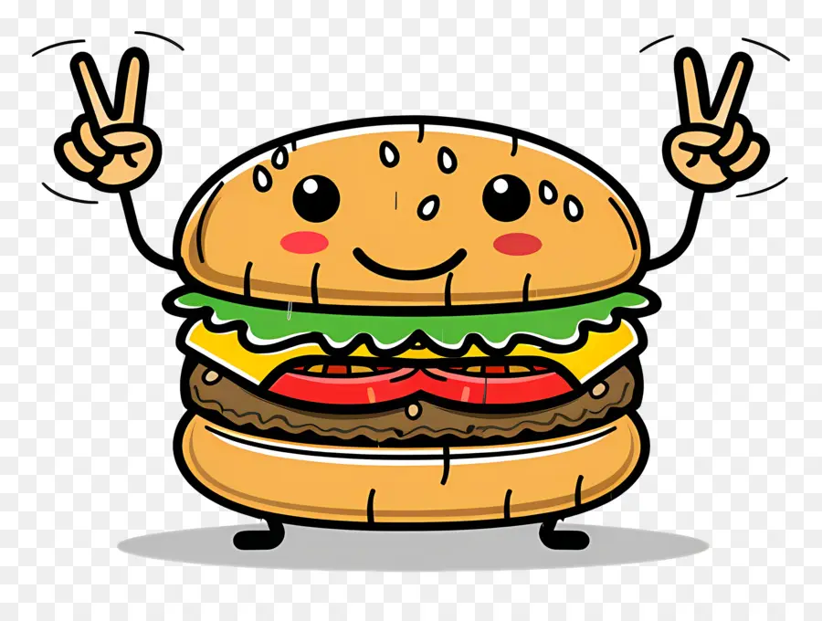 Hamburguesa Animada，Hamburguesa De Dibujos Animados PNG