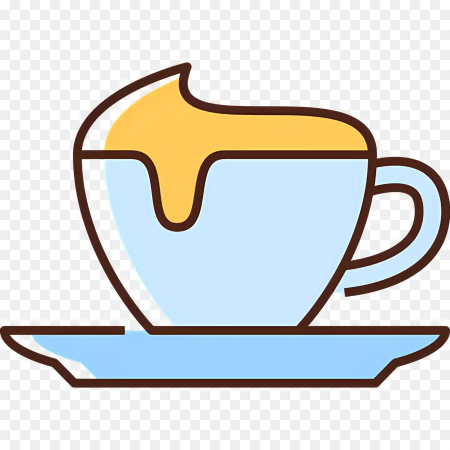 Café Capuchino，Taza Amarilla PNG