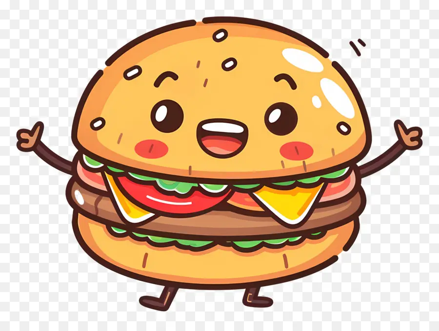 Hamburguesa Animada，Hamburguesa De Dibujos Animados PNG