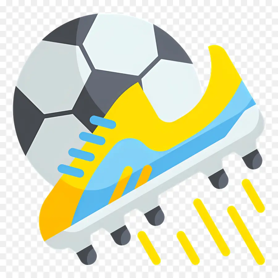 Botas De Futbol，Balón Y Botines De Fútbol Amarillos PNG