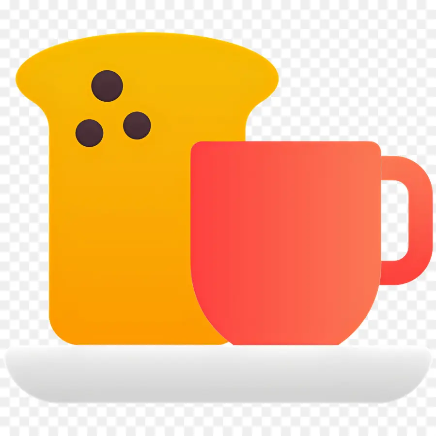 Desayuno Cafe，Taza Y Pan PNG