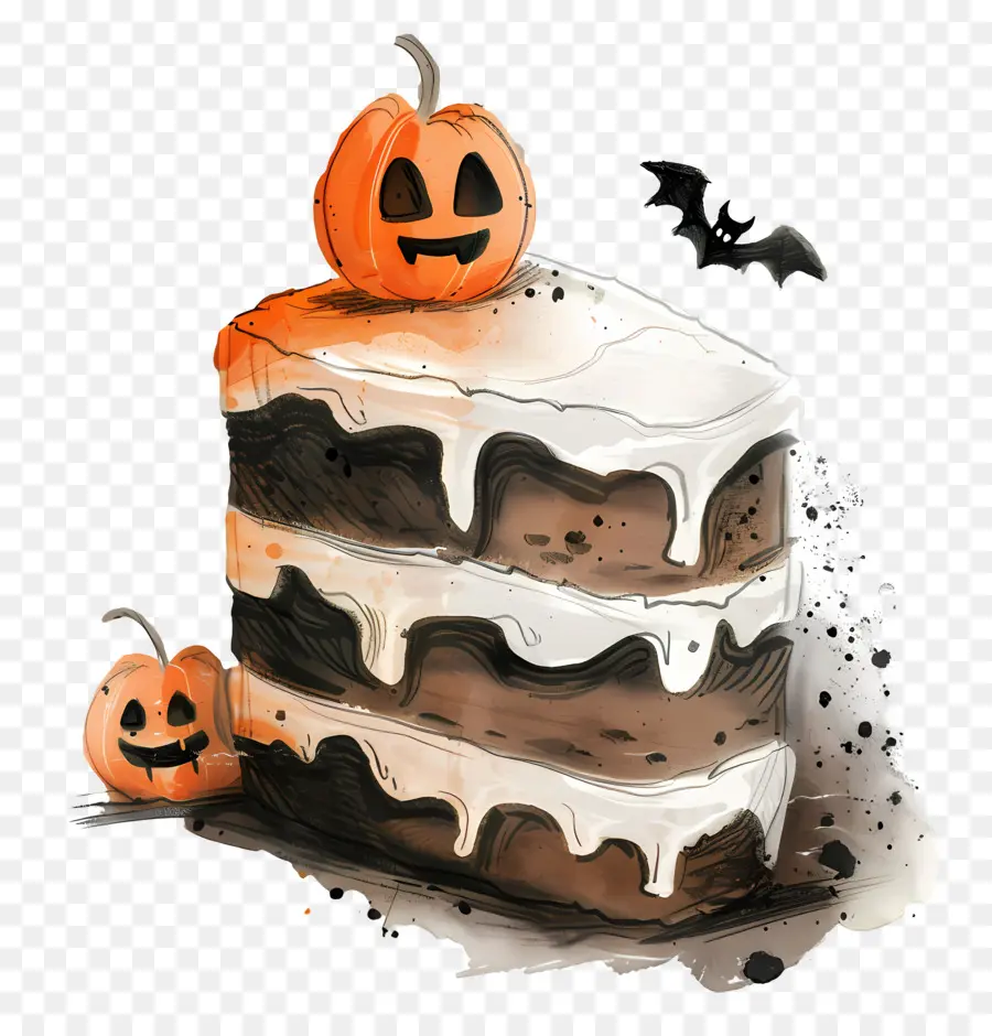 Pastel De Halloween，Rebanada De Pastel De Halloween PNG