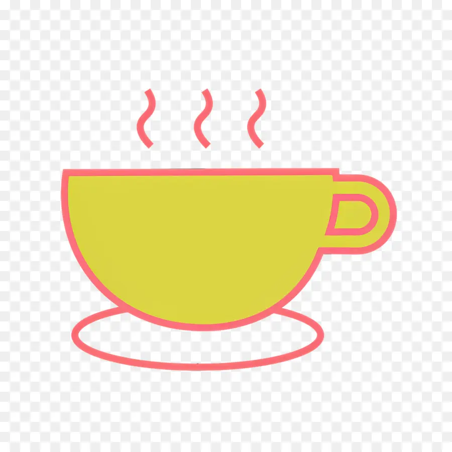 Café Al Vapor，Taza De Café Amarilla PNG