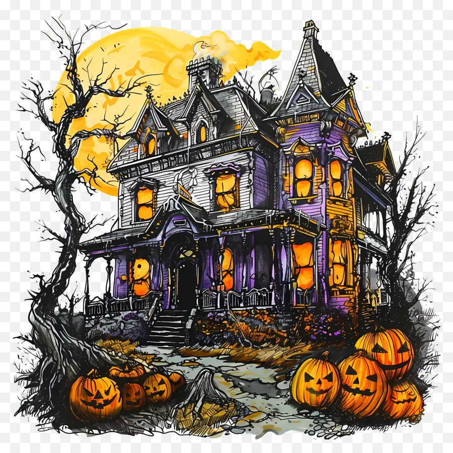 Casa De Halloween，Casa Embrujada PNG