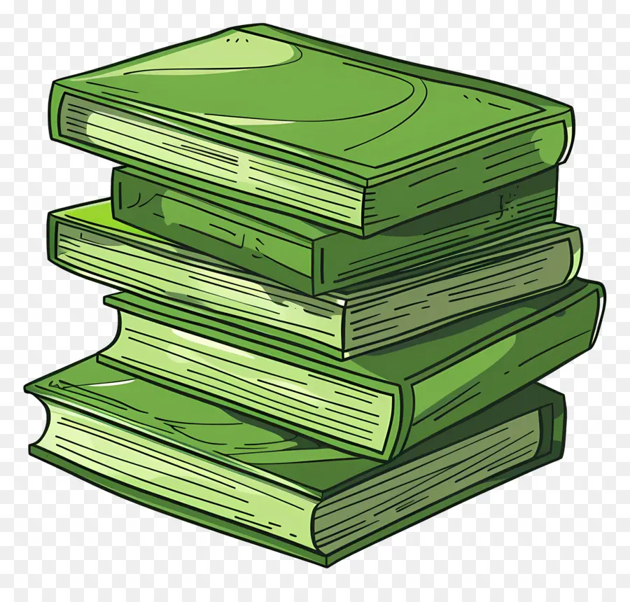 Libros Verdes，Pila De Libros PNG