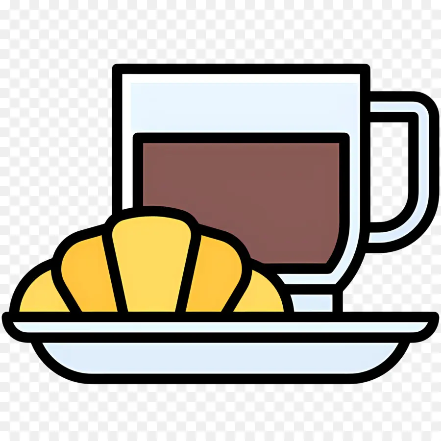 Desayuno Cafe，Café Y Croissant PNG